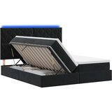  LED krevet za pohranu s madracem Crna 180 x 200 cm Baršun | shoptok.hr