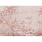  Foto tapeta - Landscape with temple - engraving of Indian architecture with palm trees 350x256 Premium | shoptok.hr