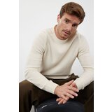 Trendyol Ecru Slim Crew Neck Textured Knitwear Sweater | ePonuda.com