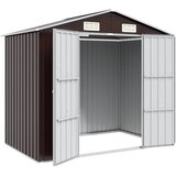  Vrtno spremište smeđe 205 x 129 x 183 cm od pocinčanog čelika | shoptok.hr