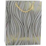  Paper Gift Bag Wavy Lines Gold 32 x 26 x 12 cm | Shoptok.si