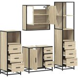 vidaXL 4-dijelni set kupaonskog namještaja boja hrasta sonome drveni | shoptok.hr