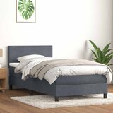 Box spring krevet s madracem tamnosivi 80 x 220 cm baršunasti | shoptok.hr
