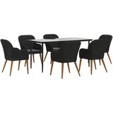  7-dijelni vrtni blagovaonski set s jastucima crni | shoptok.hr