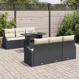  7-dijelni set vrtnog kauča s jastučićima crni poli ratan | shoptok.hr