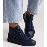 Gemre Navy blue high lace-up sneakers Shima | Shoptok.si