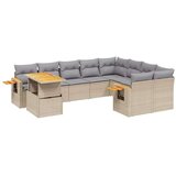 vidaXL 10-dijelni set vrtnih sofa s jastucima bež od poliratana | shoptok.hr
