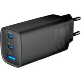  USB punjač 2xType-C + 1xUSB-A fast charger, 65W PD, back GEMBIRD, TA-UC-PDQC65-01-BK | Eponuda.ba