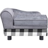 vidaXL Pasji kavč siv 57x34x36 cm iz pliša | Shoptok.si