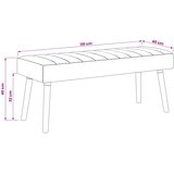  Klupa s utorima Svijetlo žuta 110 x 40 x 46 cm Tkanina | shoptok.hr