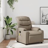 vidaXL Masažni naslanjač kapučino umetno usnje | Shoptok.si