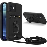Cadorabo Verižica za mobilni telefon s funkcijo stojala, združljiva z Apple iPhone 11 v črna barvi - silikonski zaščitni pokrov z nastavljivim trakom, (20860483) Cene