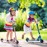  Dječji skuter, 2-kotačni skuter s trepćućim kotačima - plavi | shoptok.hr