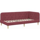 vidaXL Kotna postelja z vzmetnico Vinorodna rdeča 90 x 200 cm blago | Shoptok.si
