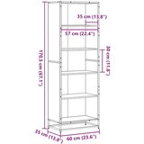 vidaXL Polica za knjige smeđi hrast 60x35x170,5 cm izrađeno drvo Cijene