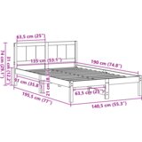  Konstrukcija postelje Rjava 135 x 190 cm Trden borov les, (5000126430) | Shoptok.si