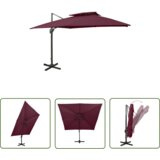  The Living Store Vrtni senčnik z dvojno streho 300x300 cm bordo rdeč - Previsni Senčnik, (21742283) Cene