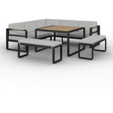 Bessagi Garden jedilna lounge garnitura aruba, črna, siva, 5-Delno | Shoptok.si
