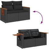 vidaXL 10-dijelni set vrtnih sofa s jastucima crni poliratana bagrem | shoptok.hr