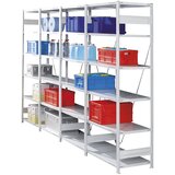eurokraft pro Skladiščni sestavljiv regal, RAL 7035, srednje težka izvedba, višina regala 2500 mm, osnovni regal, širina x globina 1000 x 600 mm | Shoptok.si