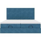vidaXL Otomanski posteljni okvir z vzmetnicami moder 180x200cm žamet | Shoptok.si