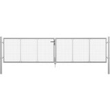 vidaXL vrtna vrata pocinkano jeklo 415x125 cm srebrna | Shoptok.si