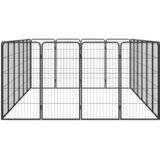  Ograda za pse s 20 panela crna 50 x 100 cm čelik obložen prahom | shoptok.hr