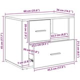 vidaXL Nočna omarica Črni hrast 60 x 36 x 45 cm Konstruiran les | Shoptok.si