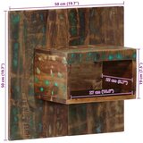  Noćni ormarić Višebojni 50x27x50 cm puno drvo, reciklirano | shoptok.hr