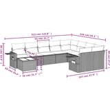 vidaXL 10-dijelni set vrtnih sofa od poliratana s jastucima sivi | shoptok.hr