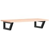 Zidna polica za umivaonik od čelika i masivne hrastovine Smeđa 80 x 40 x 2 cm | Shoptok.si