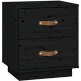  Noćni ormarići 2 kom crna 40 x 34 x 45 cm od masivne borovine | Eponuda.com