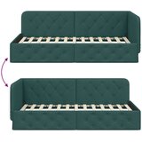  Kutni okvir kreveta Tamnozelena 100 x 200 cm tkanina | shoptok.hr