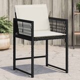 Maison Chic Vrtni stoli - Stol za vrt z blazinami 4 kosi črn poli ratan JS2225, (21876722) | Shoptok.si