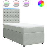 Maison Chic Box spring postelja - Vzmetna postelja z vzmetnico svetlo siva 80x200 cm žamet SL23219, (21891415) | Shoptok.si