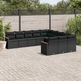 vidaXL 11-dijelni set vrtnih sofa od poliratana s jastucima crni | shoptok.hr