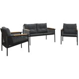 3-dijelni set balkonskog namještaja s jastucima crni čelični | shoptok.hr
