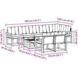  Set vanjskih sofa 9 kom. Prirodna i bež | shoptok.hr