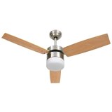  Stropni ventilator sa svjetlom i daljinskim 108 cm svjetlosmeđi | shoptok.hr