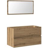 Maison Chic Kopalniška omarica - Kopalniški kabinet z ogledalom artisan hrast inženirski les, (21794462) | Shoptok.si
