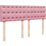  Otomanska postelja z vzmetnico & LEDs roza 140x200cm žamet | Shoptok.si