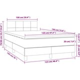 vidaXL Box spring postelja z vzmetnico LED temno siva 120x190 cm blago | Shoptok.si