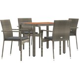  5-dijelni vrtni blagovaonski set sivi od poliratana Siva Dužina stola 90 cm | shoptok.hr