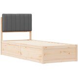  Krevetni okvir s tapiciranim uzglavljem Tamno siva 80 x 200 cm | shoptok.hr