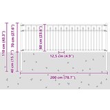  Ograde sa šiljkom Crna 200 x 110 cm Čelik s prahom premazan | shoptok.hr