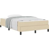vidaXL Postelja z vzmetnico Drugo krema 120 x 200 cm blago | Shoptok.si