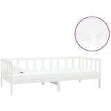  Dnevni ležaj s madracem 90 x 200 cm bijeli od masivne borovine | shoptok.hr