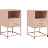  The Living Store Nočna omarica 2 kosa roza 36x39x60,5 cm jeklo - Nočna Omarica, (21496025) | Shoptok.si