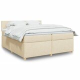  Krevet s oprugama i madracem krem 200 x 200 cm od tkanine | shoptok.hr
