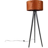 QAZQA Talna svetilka stativ črna z rdečim senčnikom 50 cm - Tripod Classic Cene